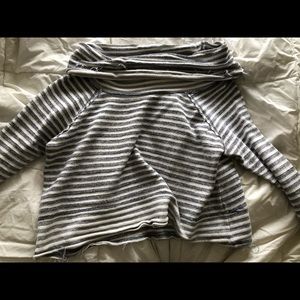Free people beachy striped sweatshirt